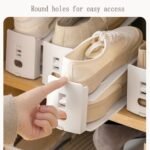 Adjustable Shoe Rack Organizer, 10-Pack Stackable Shoe Shelf for Closet Storage - Space-Saving Double Layer Shoe Holder with 3-Level Height Adjustment (White) - Image 7