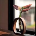 Wooden Glass Hydroponic Vase â€“ Minimalist Desktop Flower Vase for Water Plants & Blooms (15cm) | Other Sizes Available in Store