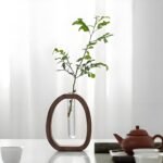 Wooden Glass Hydroponic Vase â€“ Minimalist Desktop Flower Vase for Water Plants & Blooms (15cm) | Other Sizes Available in Store - Image 5