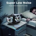 Dual Turbine Desk Fan with Aircraft Design â€“ Wireless, Quiet, 3-Speed Touch Control for Home, Office, Bedroom, Portable Cooling (Black) - Image 4