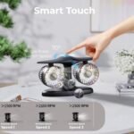 Dual Turbine Desk Fan with Aircraft Design â€“ Wireless, Quiet, 3-Speed Touch Control for Home, Office, Bedroom, Portable Cooling (Black) - Image 5