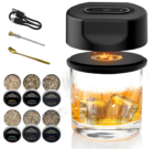 Black Smart Cocktail Smoker Kit - Electric Whiskey Smoke Generator with 6 Wood Chips, USB Rechargeable, One-Click Ignition | Perfect Gift for Men & Bar Enthusiasts