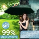 Mini Travel Umbrella â€“ Compact Sun & Rain Protection for Women, Kids | UV-Blocking Pocket Umbrella with Case | Lightweight Foldable Umbrellaï¼ˆdark greenï¼‰ - Image 5