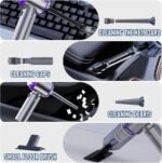 Cordless Handheld Vacuum & Air Duster with Dual Suction/Blow Modes, Transparent Dust Cup, USB-C Charging, and 7 Interchangeable Nozzles for Car, Keyboard, and Home Cleaning (Grey) - Image 4