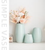 Modern Ceramic Vase Set (3-Piece): Minimalist Home Decor for Living Room Flower Arrangements (Blue) | Other Styles Available in Store - Image 9