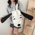 Cute Dog Face Backpack for Kids & Teens â€“ White Cartoon Animal School Bag with Long Ears, Large Capacity Daypack for Girls and Boys (White) - Image 2
