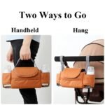 Universal Stroller Organizer Bag with Front Tissue Dispenser, Bottle Holders & Large Storage â€“ Perfect for Daily Outings with Baby (Orange) - Image 5