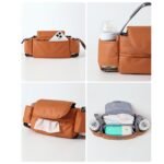 Universal Stroller Organizer Bag with Front Tissue Dispenser, Bottle Holders & Large Storage â€“ Perfect for Daily Outings with Baby (Orange) - Image 6