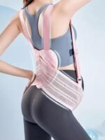 Maternity Belly Support Band for Waist 106-120cm â€“ Adjustable Prenatal Abdominal Brace with Breathable Mesh Fabric and Heart-Shaped Cushion Pad, Lightweight Pregnancy Waist Belt for Daily Comfort (Pink,XXL)