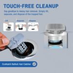 Bathtub Hair Catcher with Handle â€“ No-Touch Drain Filter for Shower and Tub, Reusable Clog Preventer 2-Pack (Blue) - Image 4
