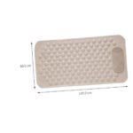 Non-Slip Bath Mat with Foot Scrubber - 120 x 80 cm, Anti-Skid Suction Cups & Drain Holes, Waterproof Shower Floor Pad with Exfoliating Brush(Grey) - Image 2