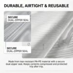 Travel Vacuum Bag Set with Rechargeable Cordless Pump - 3 Sizes for Clothes, Jackets & Accessories, Airtight Dual-Zipper Seal, 4000Pa Suction, Saves Up to 80% Luggage Space, Lightweight & Portable (9 Combo Travel Size) - Image 4