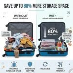 Travel Vacuum Bag Set with Rechargeable Cordless Pump - 3 Sizes for Clothes, Jackets & Accessories, Airtight Dual-Zipper Seal, 4000Pa Suction, Saves Up to 80% Luggage Space, Lightweight & Portable (9 Combo Travel Size) - Image 7