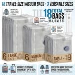 Travel Vacuum Bag Set with Rechargeable Cordless Pump - 3 Sizes for Clothes, Jackets & Accessories, Airtight Dual-Zipper Seal, 4000Pa Suction, Saves Up to 80% Luggage Space, Lightweight & Portable (9 Combo Travel Size) - Image 9