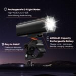 Ultra-Bright 1200 Lumen Bike Light Set with USB Rechargeable Headlight & Tail Light â€“ IP65 Waterproof Cycling Lamp for Night Riding (Black) - Image 3