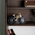 Modern Bicycle Flip Clock - Creative Mechanical Desk Timepiece with Dual Rotating Wheels, Retro Design for Home Office Decor, Compact Size (Yellow) - Image 4