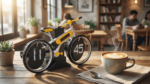 Modern Bicycle Flip Clock - Creative Mechanical Desk Timepiece with Dual Rotating Wheels, Retro Design for Home Office Decor, Compact Size (Yellow) - Image 5