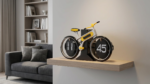 Modern Bicycle Flip Clock - Creative Mechanical Desk Timepiece with Dual Rotating Wheels, Retro Design for Home Office Decor, Compact Size (Yellow) - Image 6