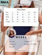 Women's Dark Blue One Piece Swimsuit with White Trim: Adjustable Strap, Ribbed, High Cut for Sports & Beachï¼ˆXXLï¼‰ - Image 6
