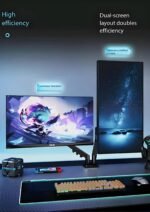 Dual Monitor Arm: 360Â° Rotatable, Space-Saving Desk Mount for Dual Screens, Ideal for Aussie Home & Office - Image 3