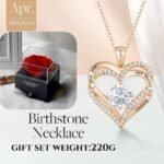 Forever Love Heart Birthstone Necklace: 925 Sterling Silver Jewelry for Mom, Wife, Friend - Ideal for Mother’s Day, Anniversaries & Birthdayï¼ˆwhite diamond,April - Image 4