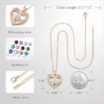 Forever Love Heart Birthstone Necklace: 925 Sterling Silver Jewelry for Mom, Wife, Friend - Ideal for Mother’s Day, Anniversaries & Birthdayï¼ˆwhite diamond,April - Image 5