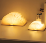 Christmas giftsRechargeable LED Book Night Light: Creative Folding Wooden Lamp with Magnetic Design for Bedrooms & Gifting(Maple Leaf White,S) - Image 3