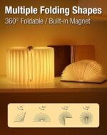 Christmas giftsRechargeable LED Book Night Light: Creative Folding Wooden Lamp with Magnetic Design for Bedrooms & Gifting(Maple Leaf White,XL) - Image 6