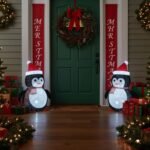 2-Pack Lighted Christmas Penguin Decoration Lantern - Collapsible Metal Frame Yard Ornament with 45 Cool White LEDs, Waterproof Battery Operated & Timer, Indoor Outdoor Holiday D ©cor for Porch,Tree, and Lawn - Image 4
