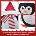 2-Pack Lighted Christmas Penguin Decoration Lantern - Collapsible Metal Frame Yard Ornament with 45 Cool White LEDs, Waterproof Battery Operated & Timer, Indoor Outdoor Holiday D ©cor for Porch,Tree, and Lawn - Image 6
