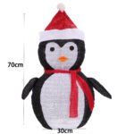 2-Pack Lighted Christmas Penguin Decoration Lantern - Collapsible Metal Frame Yard Ornament with 45 Cool White LEDs, Waterproof Battery Operated & Timer, Indoor Outdoor Holiday D ©cor for Porch,Tree, and Lawn - Image 8