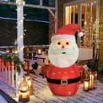 Lighted Christmas Santa Claus Decoration Lantern, 45 LED Collapsible Pop-Up Ornament with 8 Light Modes & Timer, Indoor Outdoor Holiday D ©cor - Image 7