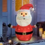 2-Pack Lighted Christmas Santa Claus Decoration Lantern, 45 LED Collapsible Pop-Up Ornament with 8 Light Modes & Timer, Indoor Outdoor Holiday D ©cor