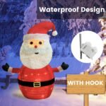 2-Pack Lighted Christmas Santa Claus Decoration Lantern, 45 LED Collapsible Pop-Up Ornament with 8 Light Modes & Timer, Indoor Outdoor Holiday D ©cor - Image 5