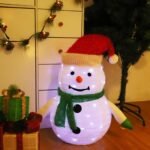 Lighted Christmas Snowman Decoration Lantern, 45 LED Collapsible Pop-Up Ornament with 8 Light Modes & Timer, Indoor Outdoor Holiday DÃ©cor - Image 2