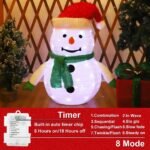 Lighted Christmas Snowman Decoration Lantern, 45 LED Collapsible Pop-Up Ornament with 8 Light Modes & Timer, Indoor Outdoor Holiday DÃ©cor - Image 4