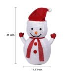 Lighted Christmas Snowman Decoration Lantern, 45 LED Collapsible Pop-Up Ornament with 8 Light Modes & Timer, Indoor Outdoor Holiday DÃ©cor - Image 7