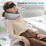 Travel Neck Pillows for Airplanes - 360° Ergonomic Memory Foam Travel Pillow - Relief Neck Pain with Breathable Support for Long Flights, Car, Train & Office Use - Adults & Kids - Image 4