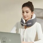 Cooling Memory Foam Neck Pillow for Travel-U-Shaped Ergonomic Travel Pillow for Adults,Flight Neck Pillow with Portable Case,Breathable Ice Silk Cover,Slow Rebound Support for Airplane,Car - Image 3