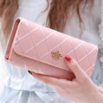 Christmas gift Women's Quilted Leather Wallet, Stylish Long Clutch with Heart Accent, for Cards & Cash Organizationï¼ˆpurpleï¼‰ - Image 3