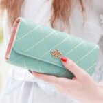 Christmas gift Women's Quilted Leather Wallet, Stylish Long Clutch with Heart Accent, for Cards & Cash Organizationï¼ˆpurpleï¼‰ - Image 6