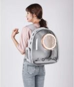 pet products Pet Space Capsule Backpack, Small Medium Cat Puppy Dog Carrier, Transparent Breathable Heat Proof, Pet Carrier for Travel Hiking Walking Camping, Grey - Image 4