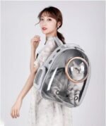 pet products Pet Space Capsule Backpack, Small Medium Cat Puppy Dog Carrier, Transparent Breathable Heat Proof, Pet Carrier for Travel Hiking Walking Camping, Grey - Image 5
