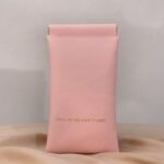 Christmas gift Premium Leather Eyeglass Case with Spring Closure - Multiple Color Options - Refined Craftsmanshipï¼ˆRosy Pinkï¼‰