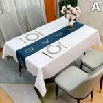 Waterproof Oilproof Washable Heat-Resistant PVC Tablecloth - 5 Patterns & Sizes for Home, Restaurant & Picnic Diningï¼ˆD,220*138ï¼‰