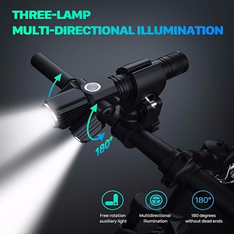 V1107-ROTATABLEALUMINIUMALLOYBIKEFLASHLIGHT-202511102000-00 Rotatable Aluminium Alloy Bike Flashlight: USB Rechargeable, 500m Range, 170g with Mount, Perfect for Aussie Night Riders - Image 1