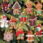 24pcs Christmas Ornaments Cute Snowman Xmas Tree Decorations Santa Claus Plastic Figurines Ornaments with Sugar Cookie House for Christmas Tree Hanging Party DIY Decor 3 Inch Tall - Image 7