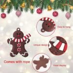 24pcs Christmas Ornaments Cute Snowman Xmas Tree Decorations Santa Claus Plastic Figurines Ornaments with Sugar Cookie House for Christmas Tree Hanging Party DIY Decor 3 Inch Tall - Image 6