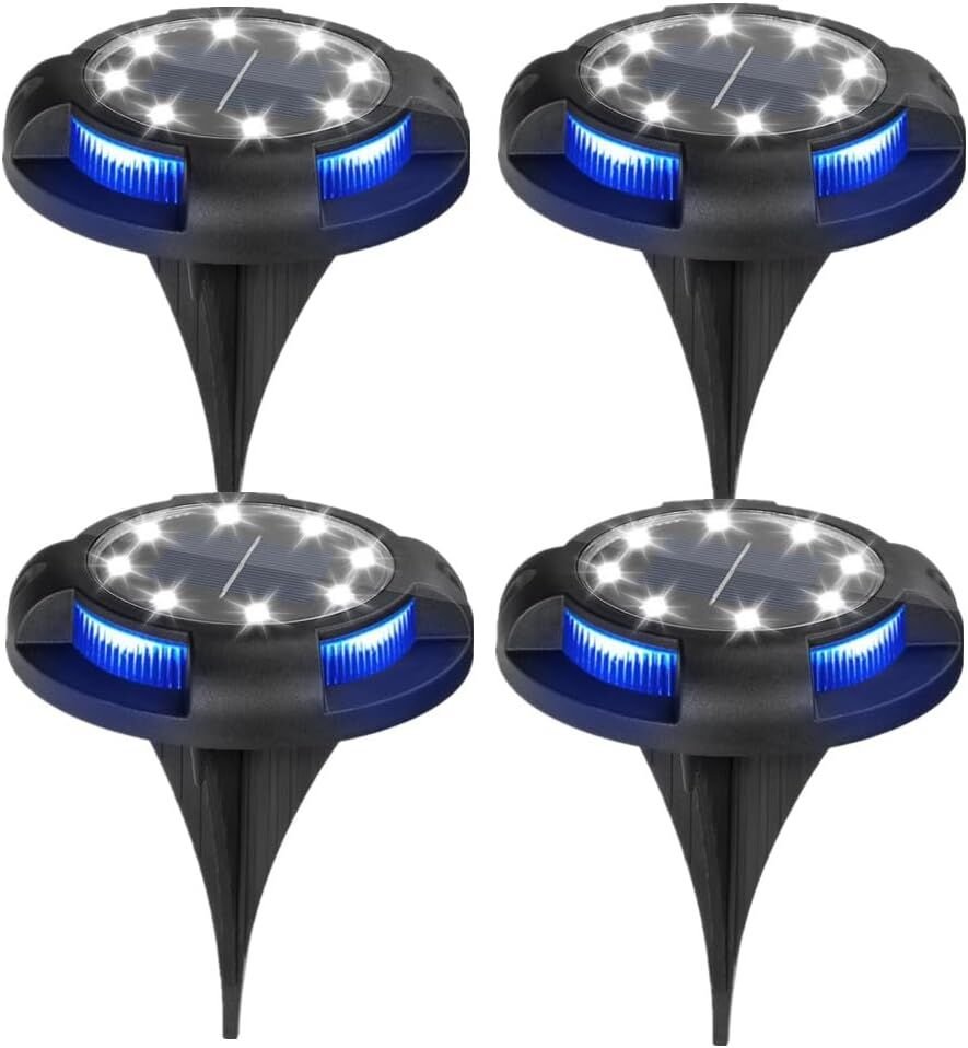 V1107-SOLARGROUNDLIGHTS-202511122046-00 4-Pack Solar Ground Lights: 8-LED Outdoor Garden Pathway Lights with IP65 Waterproof for Lawn, Patio & Landscape - Image 1