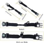 21 in 1 Survival Bracelet, Paracord Emergency Outdoor Sports Wristband Kit Waterproof Compass, SOS LED Light, Thermometer, Rescue Whistle, Fire Starter. Multi 21 Tools (Black 2 Pc) - Image 4